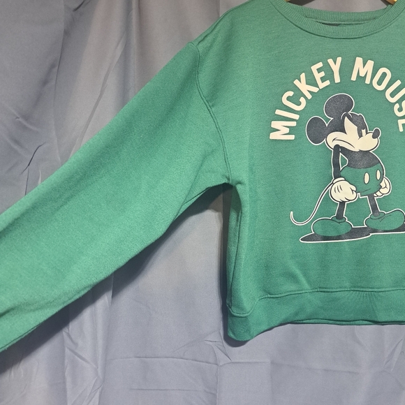 Disney Mickey Mouse Adult Long Sleeve Crew Sweatshirt Sz M‎ Green - Picture 4 of 7